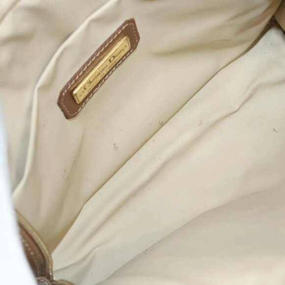 Christian Dior Honeycomb Canvas Clutch Bag PVC Leather Black gold Auth - Picture 12 of 16